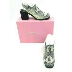 Intentionally Blank Honcho Mule Snakeskin Python Gray Shoes Size 9 Slingback NEW